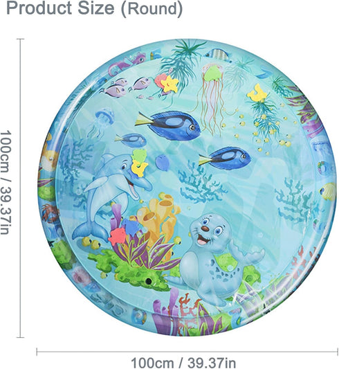 ZHAKKE 100 100 cm Thickened Water Sensory Playmat for Cats x Round Sensor Cat Bed Cooling Mat for Pets Playing Sleeping