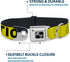 Buckle-Down Dog Collar, Wide Small, Caution Yellow/Black, 13-18"