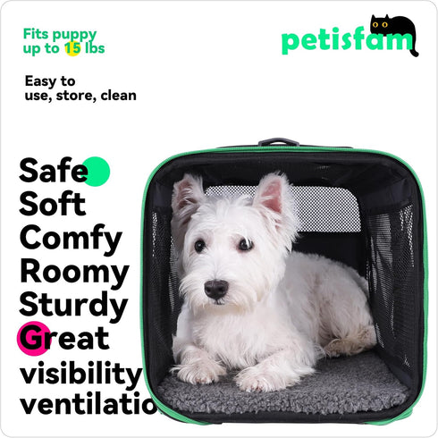 360 Quick-in Pet Carrier for Cats. Airy Mesh Windows Let Fur-Kids See You & Breath Easy, Reduce Travel Anxiety.