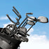 U Shaped Golf Club Holder Keeps Your Clubs Clean Dry Visible, Soft Rubber Covered Metal Easy to Carry