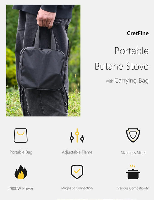Portable Butane Camping Mini Gas Stove with Carrying Bag for Outdoor Cooking
