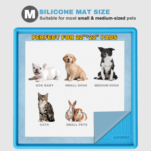 24" 24" Pee Pad Holder, Puppy Pad Holder, x Heavy Silicone Pee Tray Mat for Dogs with Clips, Reusable, High Edge