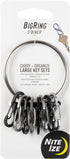 Nite Ize BigRing KeyRing, Multi Key Holder Carabiner with 8 Stainless Steel Key-Holding S-Biners
