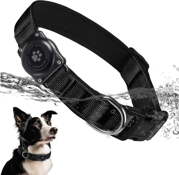 Upgraded AirTag Dog Collar, IP68 Waterproof Holder, Reflective, Ultra-Durable for Small Medium Large Dogs