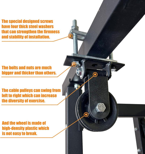 KORIKAHM Upgraded LAT Pulley System, Cable Machine for Home Gym Equipment, Strength Training Power Racks