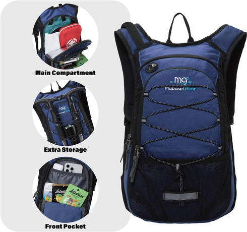 Insulated Hydration Backpack with 2L BPA Free Bladder - Keeps Liquid Cool for Running, Hiking, Cycling, Camping