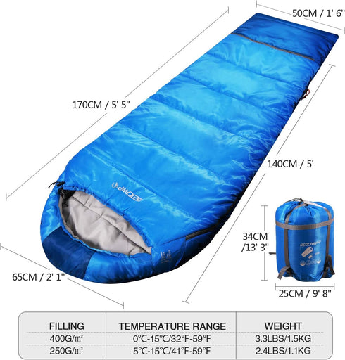 REDCAMP Kids Mummy Sleeping Bag for Camping - 3 Season Cold Weather Fit for Boys, Girls, Teens