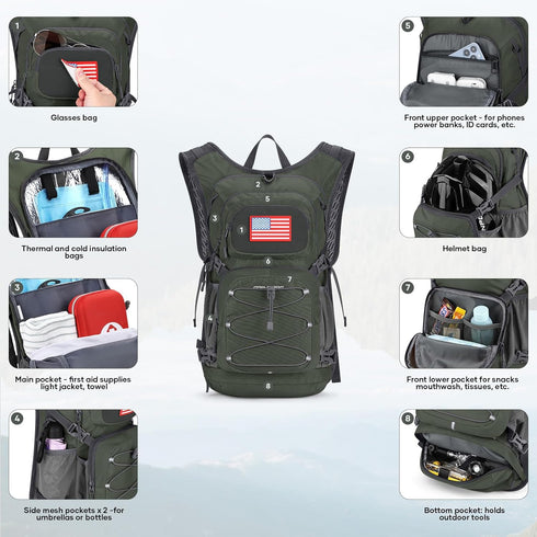 Maelstrom Hydration Backpack, Hiking Backpack with 2L Water Bladder, Lightweight Insulation for Hiking and Cycling