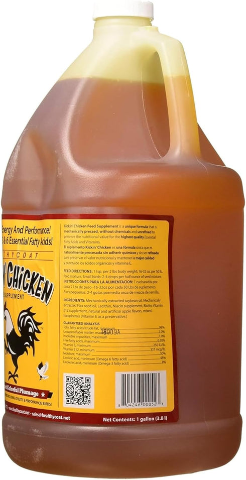 Immune Healthy Coat Kickin' Chicken Feed Supplement: Gallon. Plumage, Skin, Molting, Egg, System, Energy