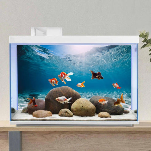 AWERT 24x12 inches Polyester Undersea Theme Ocean Floor Background for Tropical Fish Tank