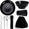 Kyraton Camping Utensils, Mess Kit for Travel, Includes Knife, Spoon, Fork, Cup, Bowl, Plate for 1