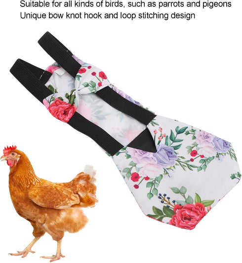 01 02 015 Chicken Shit Pocket Diapers, Waterproof Cloth Fabric Duck Diapers Unique Bowknot Elegant Goose for Pet(M)