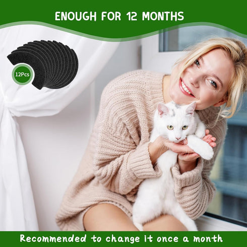 12 Pack Carbon Filters Compatible with Model 4, Cat Litter Box Filters Replacement to Absorb Odors Control Damp