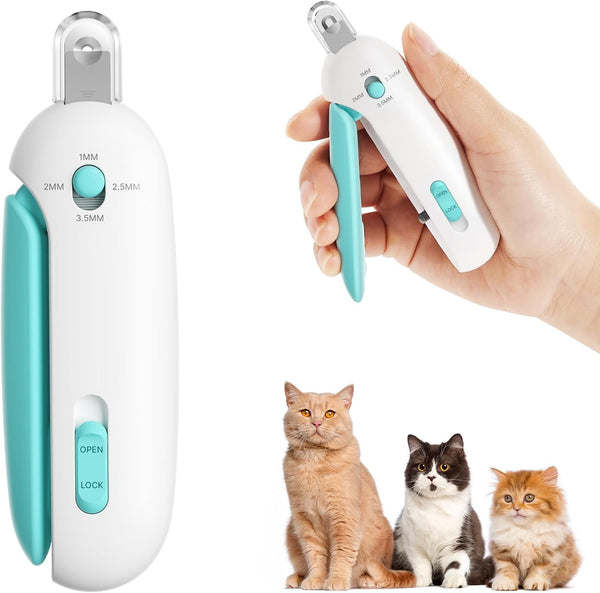Cat Nail Clipper and Trimmer with 3 Adjustable Safety Levels Trimming Hole,