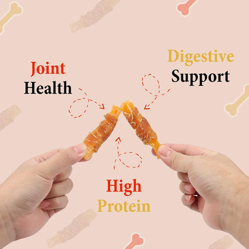 11.6 oz Annika Dog Treats Grain-Free Chicken Wrapped Sweet Potato Chews, High Protein, Human-Grade Natural Jerky