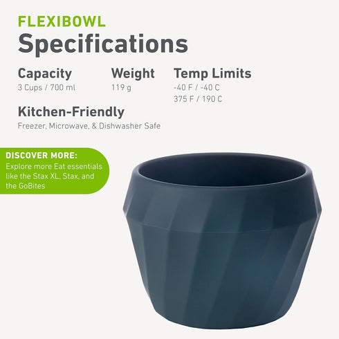 humangear Flexibowl - Convertible Camping Bowl, Packable & Easy to Clean, Gray