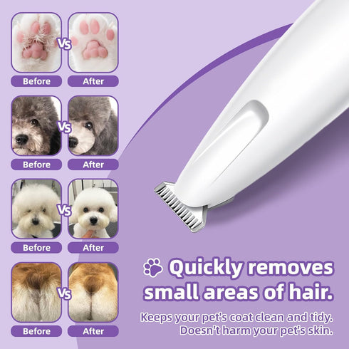 Generic Trimmer Dog Paw with LED Light, Ultra-Quiet Pet Hair Clippers for Small Areas, Cordless Dog Grooming Kit
