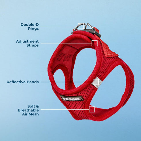 Best Pet Supplies Voyager Step-in Air Dog Harness, Reflective No Pull for Small, Medium Dogs, Cats - Red, L