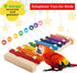 HZAKXIN Large Parrot Suspensible Xylophone Toy, Multicolored Natural Wooden Bird Chewing Toys with Grinding Stone
