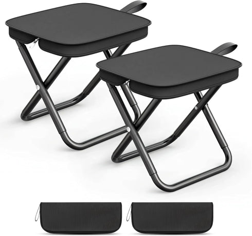 HHUWQYU Camping Stools Set of 2, 10.6 Inch Small Portable Folding Chair with