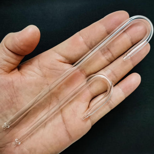 2PCS Glass U Shape Tube for Aquarium Air Pump, CO2 Diffuser Connect Tube for Fish Tank