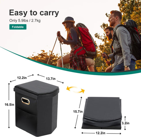 Ann Katy Upgrade XL Portable Toilet for Adults, Extra Large Portable Travel Floding Toilet, Camping Tall Toilets
