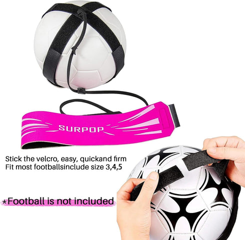Soccer/Volleyball/Rugby Trainer, Football Kick Throw Solo Practice Training Aid, Adjustable Waist Belt