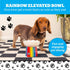 BigMouth Inc Rainbow Elevated Cat Bowl - Raised Cat Bowl - Lifted Pet Food, Water Bowl - Ceramic Cat Feeder - Feeding Bowls for Small Dog