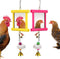 Vehomy 2Pcs Chicken Mirror Toys for Hens Hanging Swing Mirror Toys with Bells