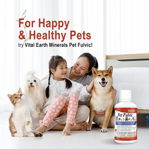 Vital Earth Minerals Pet Fulvic, Dog Allergy Relief and Joint Support Supplement - 16 oz (Pack of 2)