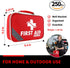 Pack 250pcs Protect Life Survival First Aid Kit for Home/Business, Camping Survival Kits | Mini Travel First Aid Kit |