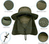 UPF 50+ Wide Brim Sun Protection Fishing Hat with Face & Neck Flap