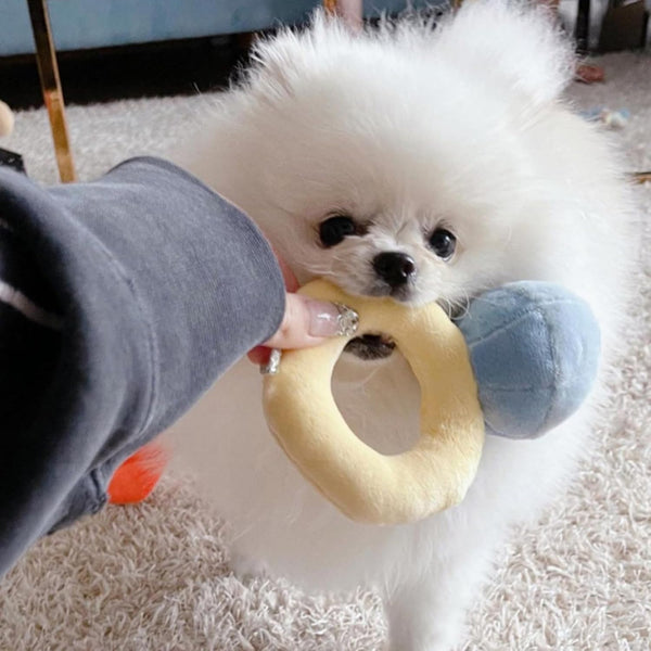 BEIDUOYANG Dog Squeaky Toys, Dog Toys, Squeaky Stuffed Engagement Shape Dog Chew Toy Soft Cleaning Massage Supplies Pet