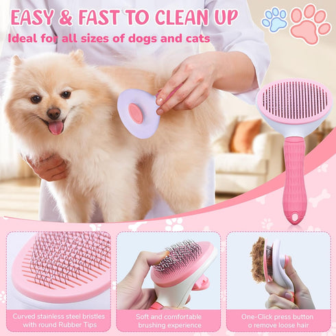 Aiolpy 8-Piece Dog Grooming Kit for Shedding Pet Grooming Supplies with Deshedding Brush, Bath Gloves, Towels