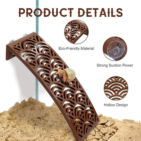 TYZEMKO Hermit Crab Climbing Ladder Ramp - Enclosure Enrichment Decor & Exercise Toy | Habitat Decoration, Accessories