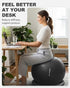 Trideer Exercise Ball for Office Desk, Yoga Ball Chair to Relieve Back Pain, Stability & Fitness Ball Seat with Base