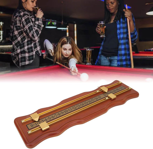 equlup 2 Billiard Game Scorer, Track Wavy Billiard Score Board Medium Density Fiberboard and Metal Billiard Game Score