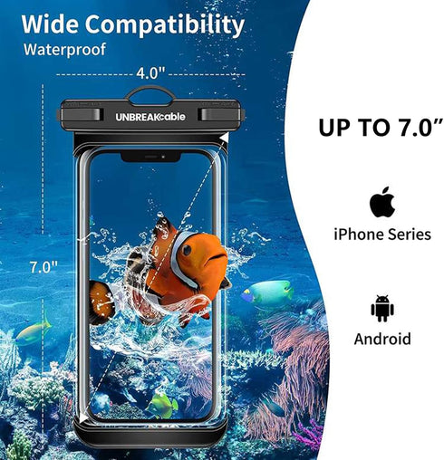UNBREAKcable Waterproof Phone Case, 2-Pack IPX8 Universal Pouch for iPhone 15 14 13 12 11 Pro Max XR X XS SE 2022 8