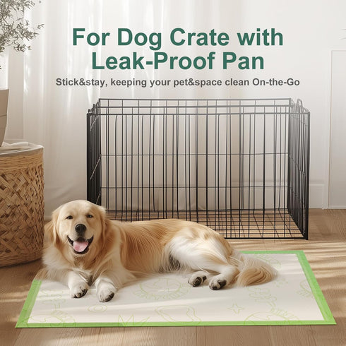 50Counts, 24"X36" 4 6Layers Dog Pee Pads Disposable Pee Pads for Dogs with Sticky Corners, Leak-Proof Thicken Puppy Pee