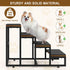 Dog Stairs for High Beds - 4 Steps for Small Medium Dogs, Easy to Walk on Pet Steps for Beds and Cars
