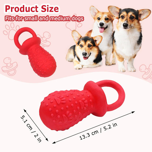 5.2" Dogs(Red,1 Latex Chew Dog Toys, Novelty Squeaky Pacifier Dog Toys, Durable Pacifier Dog Chew Toys for Small