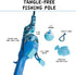 Kid Casters Blue Camo No Tangle Fishing Combo with Bobber, Practice Casting Plug