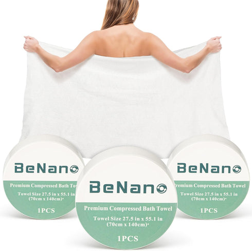 Benano Premium Compressed Towel Tablets Disposable Towel 55.1 in x 27.5 in Large