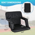 Nouva 6 Portable Stadium Seat,Folding Reclining Bleacher Chair Reclining Positions with Back Support Storage Pocket