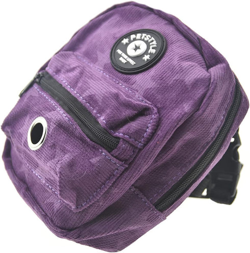 FLAdorepet Dog Backpack Harness with Leash, Adjustable Travel Hiking Walking Harness Backpack for Small Medium Dogs (L: