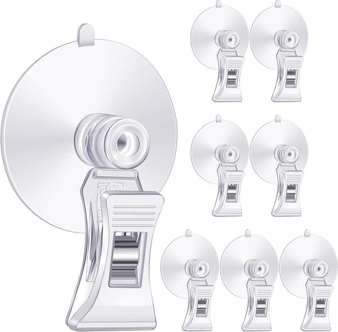 Jetec 8 Pieces Fish Seaweed Clip, Plant Suction Cup with Clip Feed Holder for Aquarium Fish Tank Accessories