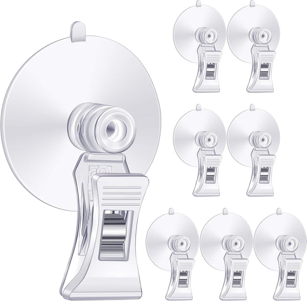 Jetec 8 Pieces Fish Seaweed Clip, Plant Suction Cup with Clip Feed Holder for Aquarium Fish Tank Accessories
