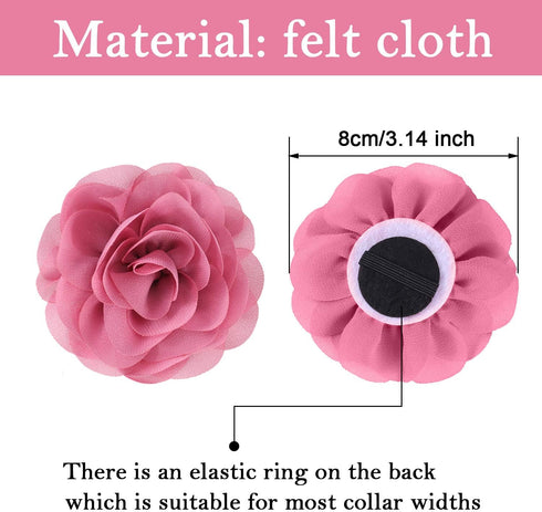 WILLBOND 8 Pieces Dog Flowers Collar Pet Charms - 8 cm Cat Pet Bow Tie for Puppy Dog Grooming Accessories