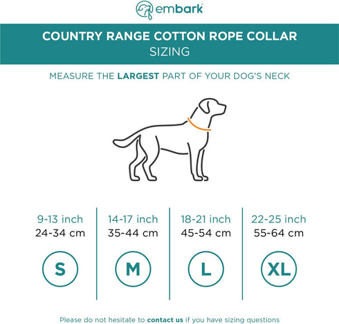 Embark Pets Country Dog Rope Collar - Braided Cotton and Rolled Leather for Small Dogs - Durable for Training and