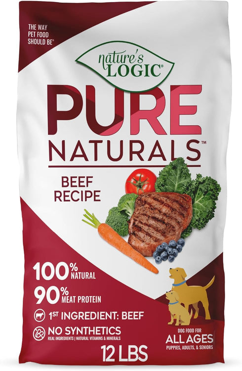 Natures Logic Pure Naturals 100% Natural Beef Recipe Synthetic-Free Dry Dog Food,